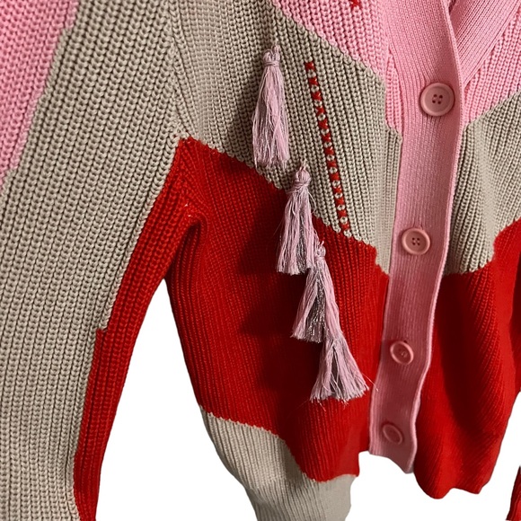 Eva Franco Rosewood Tassel Cardigan Size 😍 - Picture 7 of 13